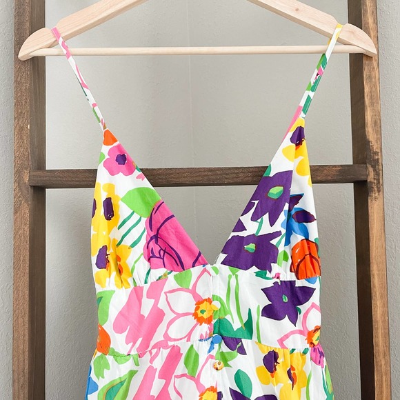 J. Crew Cotton-Poplin Button Up Dress in Vibrant Garden - Picture 5 of 12